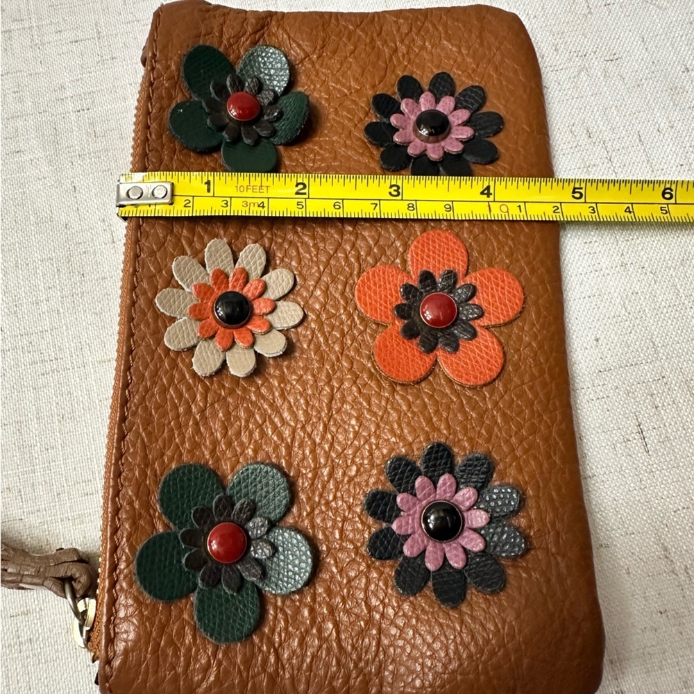 Floral Embellished Brown Wristlet - Picture 8 of 9